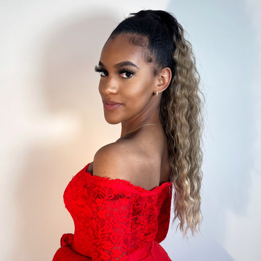 The Brinley wavy style 26" Velcro Wrap Ponytail | Premium Tongable Fibre