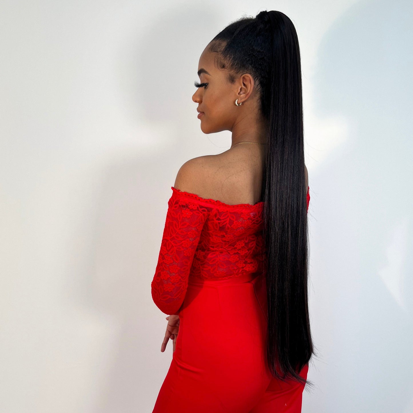 The Finley, Yaki texture straight style 38" Velcro Wrap Ponytail | Premium Tongable Fibre
