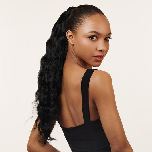 The Gaura wavy style Wire Wrap 24" Ponytail | Premium Tongable Fibre