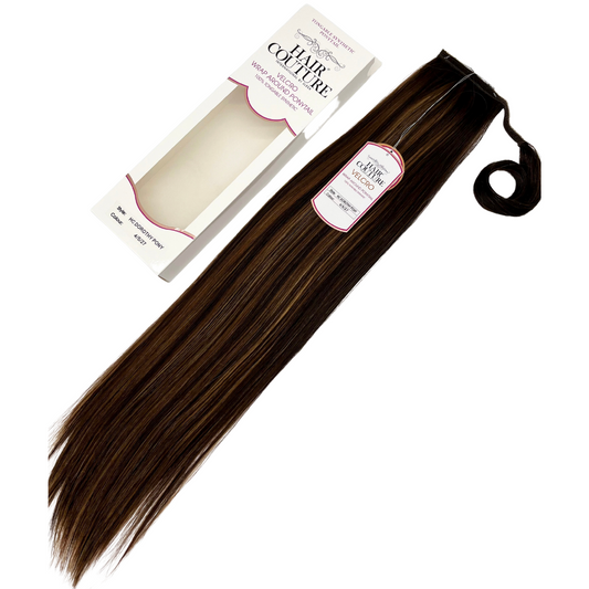 The Dorothy silky straight style 28" Velcro Wrap Ponytail | Premium Tongable Fibre