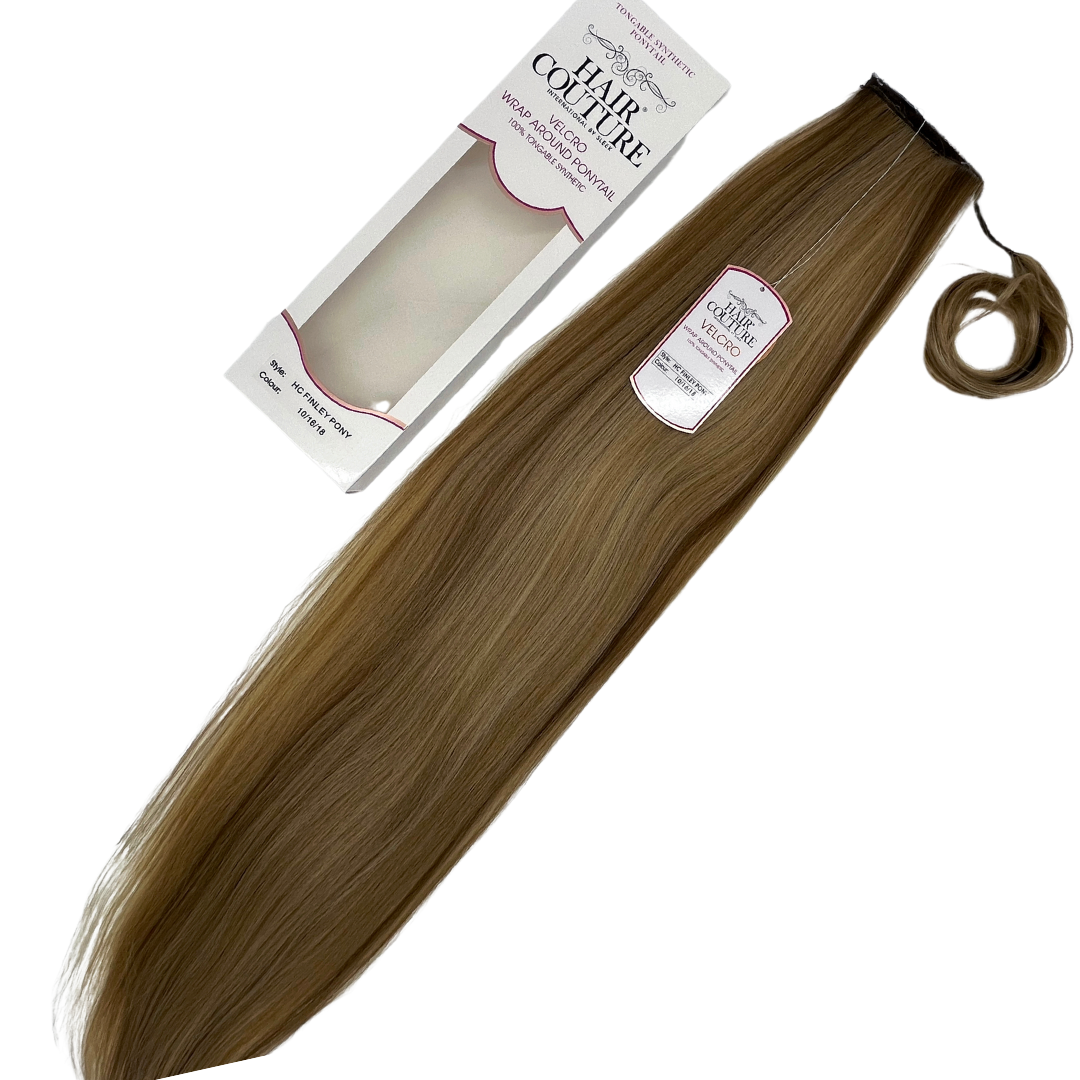 The Finley, Yaki texture straight style 38" Velcro Wrap Ponytail | Premium Tongable Fibre