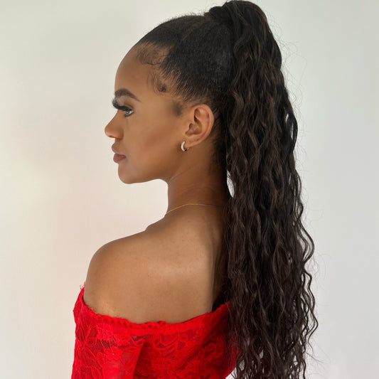 The Rory curly style 28" Velcro Wrap Ponytail | Premium Tongable Fibre